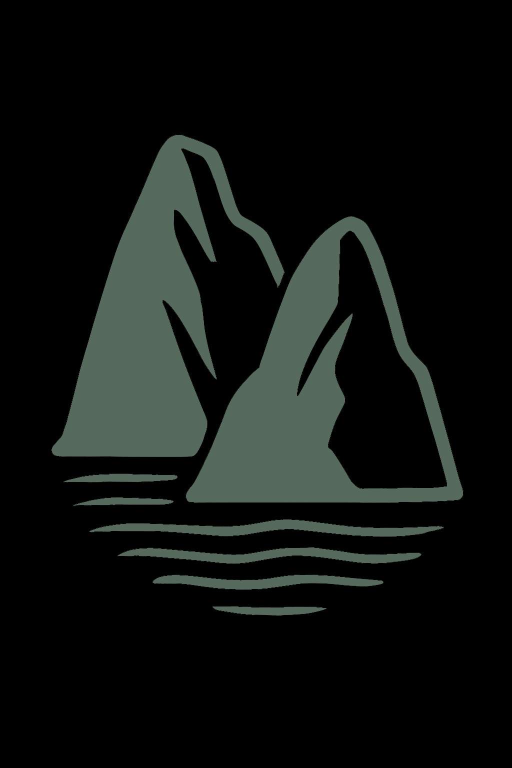Illustration stylisée de rochers et falaises côtières près de Porto avec vagues en bas